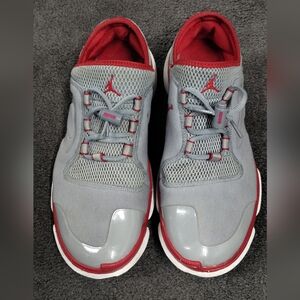 Jordan Men's Grey and Red Trainers Size 10
